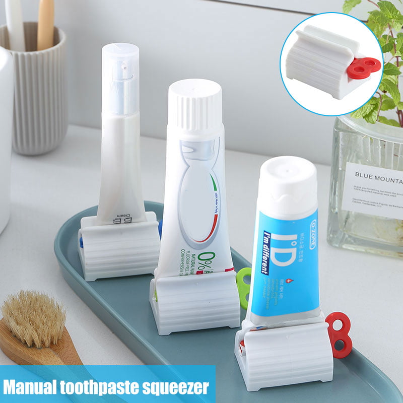 3pcs Kids Manual Toothpaste Dispenser facial cleanser Tube Squeezer Clip Holder 