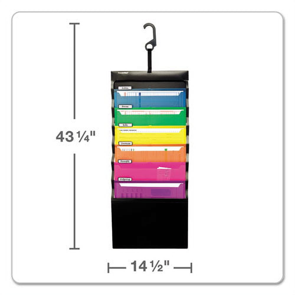 Desk Free Hanging Organizer W/ Case, 1" Expansion, 6 Sections, 1/3-Cut Tab, Letter Size, Randomly Assorted | Bundle of 2 Each