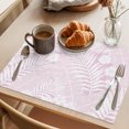 thumbnail image 3 of Pink Palm Tree Placemats Set of 12 Summer Tropical Plants Leaves Vintage Flowers Place Mats Indoor Wipeable Table Mats Washable Cloth Dining Table Placemats for Kitchen Holiday Party Decor 13x19 Inch, 3 of 9