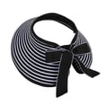 thumbnail image 4 of Bibifish Womens Straw Visor Large Brim Foldable Striped Sun Hat With Bow Tie Beach & Vacation Sun Hat, 4 of 4