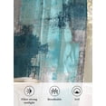 thumbnail image 6 of Sheer Curtains 54 Inch Length 2 Panels Set for Kitchen, Teal Grey Semi Sheer Curtains for Windows, Modern Oil Painted Abstract Art Aesthetics Voile Window Treatments Rod Pocket Curtain, 6 of 7