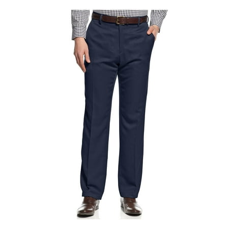 Kenneth Cole Reaction Mens Urban Heather Woven Slim Fit Dress Pants Navy 32/30