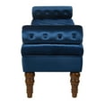 thumbnail image 4 of Dtwnek Velvet Long Bed Bench with Wood Legs, Upholstered Entryway Bench for Living Room, Bedroom, Office, Navy Blue, 4 of 6