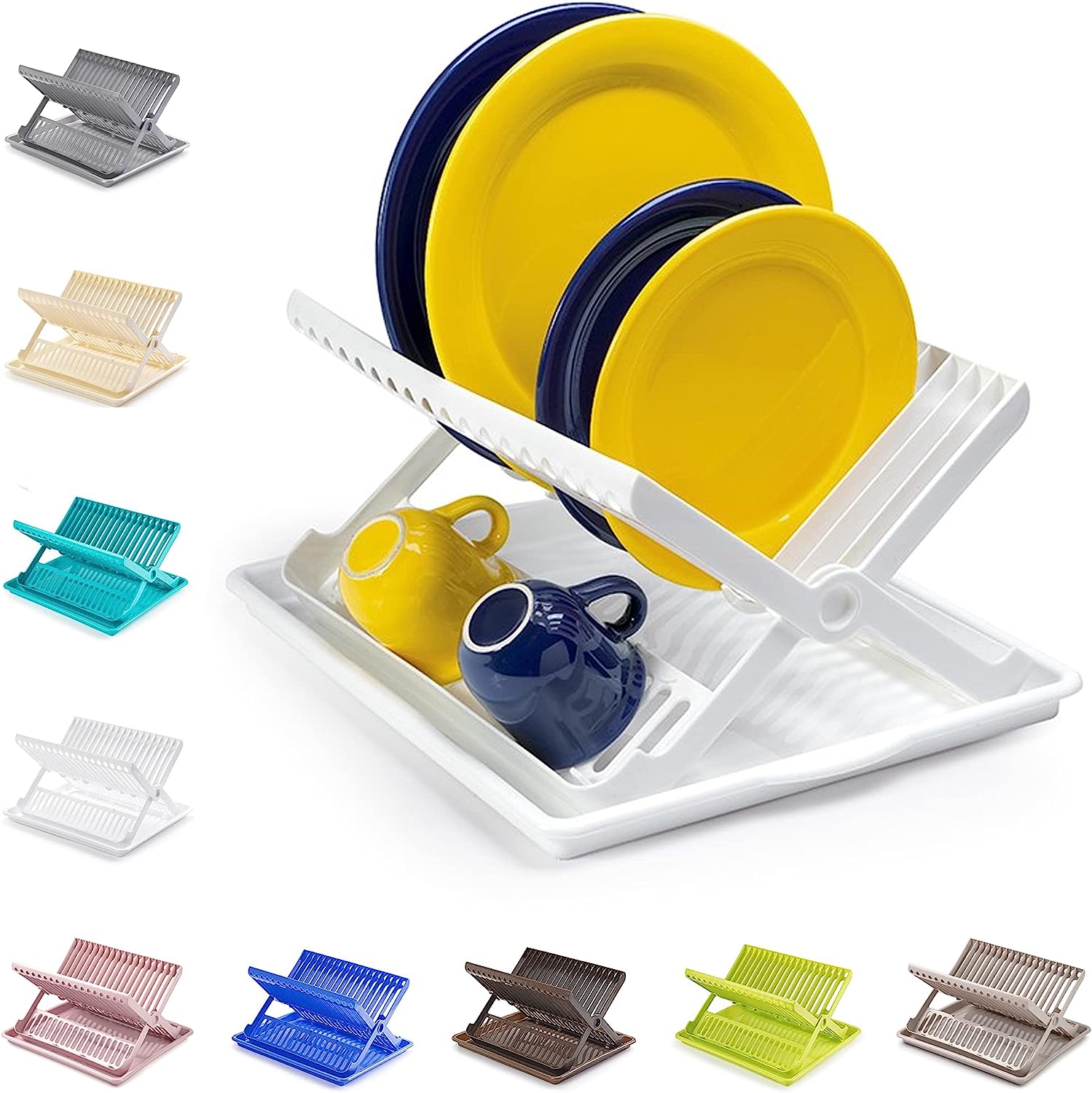 Folding Dish Drainer with Tray Dish Drainer with Drip Tray Cutlery