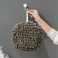 thumbnail image 4 of 2 Pack Fuzzy Ball Towel White and Gray Fast Drying Handball Absorbent Soft Towel for Kitchen Hand Towels for Bathroom Decorative Set Chenille Hanging Hand Towels, 4 of 8