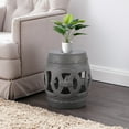 thumbnail image 3 of JONATHAN Y Lucky Coins 16" Chinese Ceramic Drum Garden Stool, Matte Gray, 3 of 10