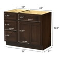 thumbnail image 4 of 39 in. W x 21 in. D x 32.5 in. H Bath Vanity Cabinet without Top in Brown, 4 of 5