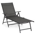 thumbnail image 2 of Jomeed Chaise Outdoor Reclining Adjustable Folding Patio Lounge Chair, Gray, 2 of 11