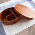 thumbnail image 2 of Fiambrera de madera portátil de estilo japonés, contenedor de comida Bento para mantenimiento fresco, fiambrera escolar para niños, fiambrera de Picnic, 2 of 2