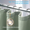 thumbnail image 5 of GourmetG Waffle Stall Shower Curtain, Sage Green Shower Curtain Fabric, Hotel Quality Bathroom Shower Curtains, Heavy Duty, 36 x 72 Inches, 5 of 13