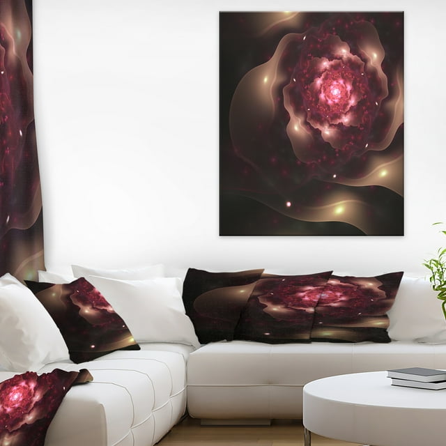 Sparkling Dark Fractal Flower Digital Art - Floral Canvas Art Print