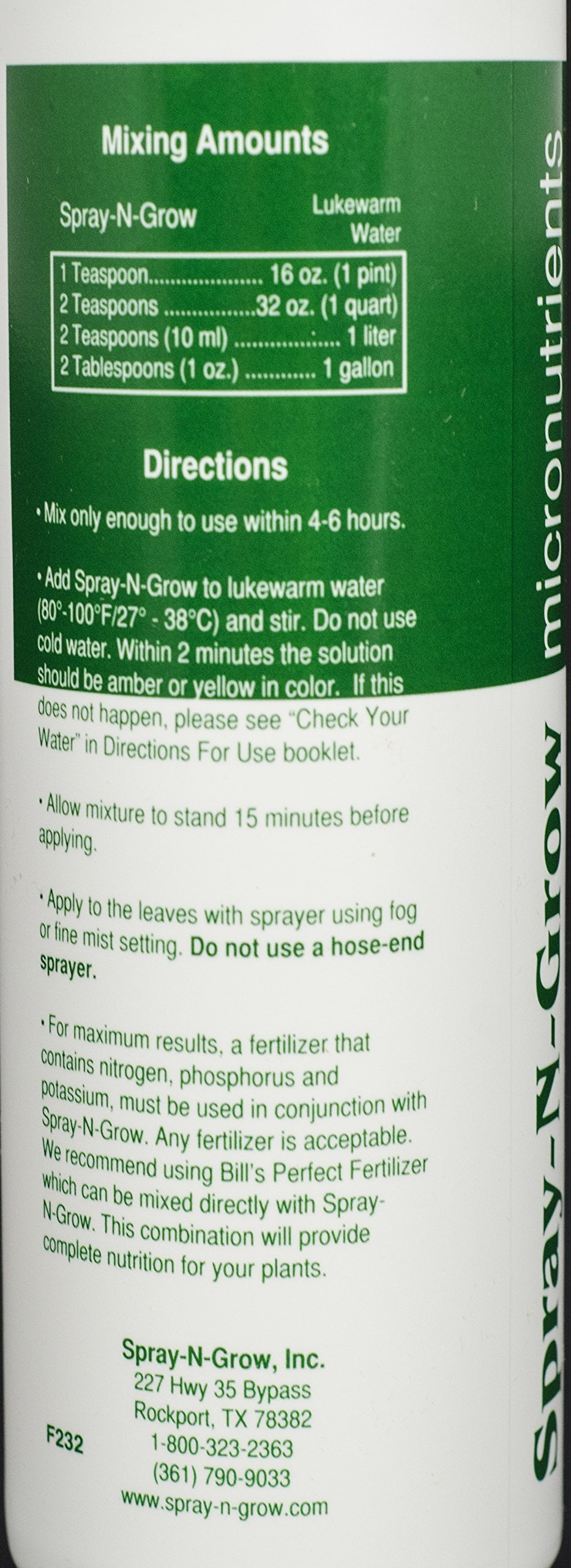 Spray-N-Grow SNG16 Micronutrients, 16-Ounce