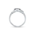 thumbnail image 3 of Sterling Silver Womens Round Black Color Enhanced Diamond Dog Bone Infinity Ring 1/20 Cttw, 3 of 4