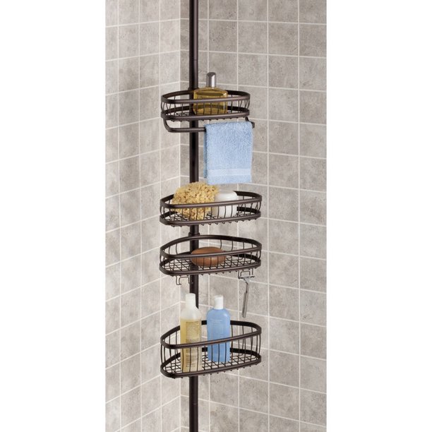 InterDesign Tension Shower Caddy, Bronze