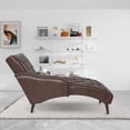 thumbnail image 3 of CQSXDA Chaise Lounge Arm Chair With Pillow  Upholstered Soft Chair For Living Room Or Bedroom Use, Dark Brown, 3 of 12