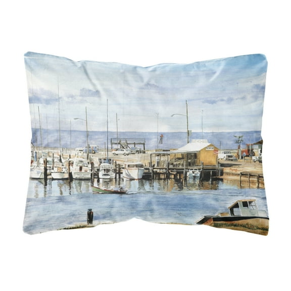 Carolines Treasures 8129PW1216 The Pass Bait Shop Decorative Canvas Fabric Pillow, 12H x16W, multicolor