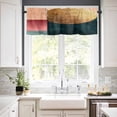 thumbnail image 3 of Boho Gold Circle Kitchen Valances for Windows 60x18 Inch Kitchen Curtains Valances Rod Pocket Modern Geometric Color Blocks Bathroom Window Valances for Window Treatment Decor, 3 of 6