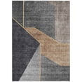 thumbnail image 2 of HomeRoots 579936 10 x 14 ft. Geometric Washable Indoor & Outdoor Rectangle Area Rug, Charcoal, Taupe & Gray, 2 of 5