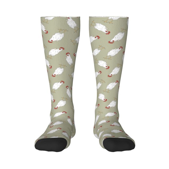 Gaeub Chaussettes Design Imprimé Poulet Amusant Chaussettes Hautes Extensibles pour Hommes Femmes Adolescents, Chaussettes de Softball Soccer pour Randonnée, Sport