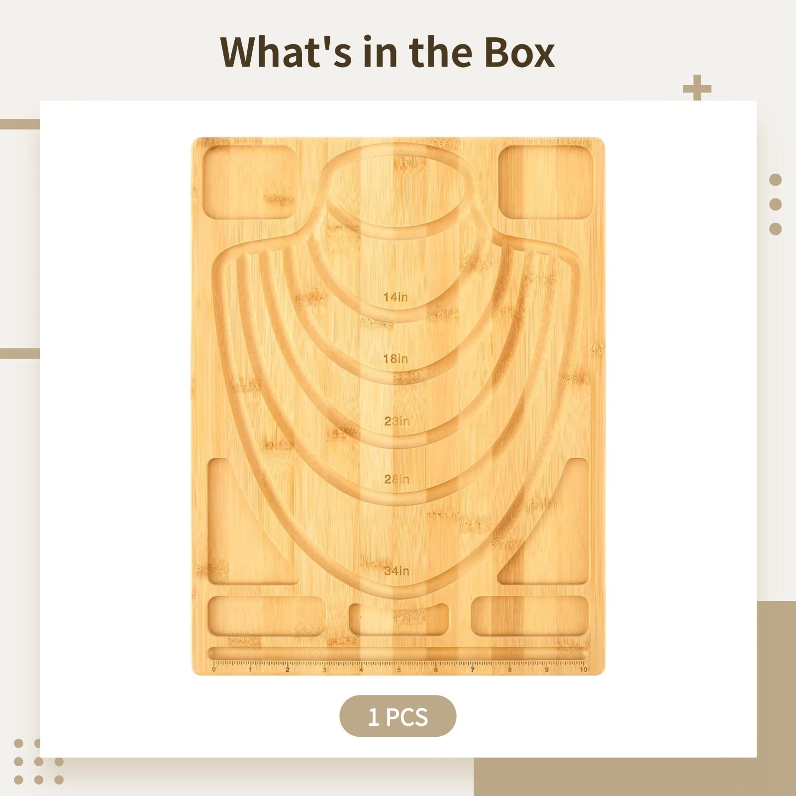 Wooden Bead Board for Jewelry Making, Necklace Beading Tray with Measurement Guides, DIY Wood Beading Board for Bracelet Necklace