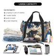thumbnail image 5 of Rocae Exotic Blue Cat Print Hand Travel Bag Travel Duffel Bag and Fitness Bag, Women's Waterproof Weekend Tote, Men's Travel and Fitness Essentials, 5 of 7