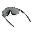 thumbnail image 4 of Manly Modern Camouflage Print Oversize Shield Wrap Plastic Sunglasses Grey - Silver Mirror, 4 of 4
