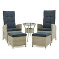 thumbnail image 4 of Haven All-Weather Wicker Set of Two Outdoor Recliners with Two Ottomans and Round Glass Top Accent Table, 4 of 6