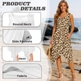 thumbnail image 6 of FUIALDOLG Brown Leopard Dress Womens Summer Sleeveless Midi Dress Loose Fit Pleated Sundress With Pocket Fashion Asymmetric Dresses Cheetah Animal Skin Skirt,XL, 6 of 7