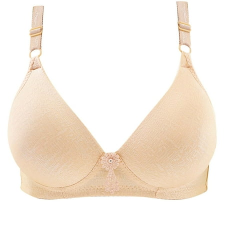 

LONKITO Bikini Sets for Woman s Comfortable Plus Size Breathable Bra Underwear No Rims Beige L