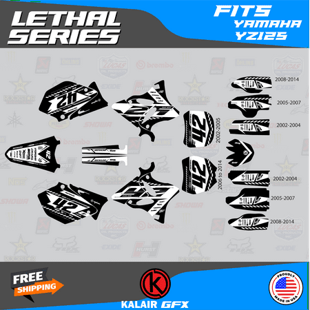 Kalair GFX Graphics Kit for Yamaha YZ125 (2002-2004) Lethal Series Kalair GFX Graphics Kit for Yamaha YZ125 (2002-2004) Lethal Series