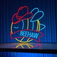 thumbnail image 4 of Handmadetneonsign Beehaw Neon Sign, Bee With Cowboy Hat Wall Art Decor, Bedroom Bee Lover Gifts Wall Decor, 4 of 5