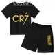 thumbnail image 2 of Conjunto de camiseta y pantalones cortos con estampado de estrellas CR7 de algodón para niños y niñas de 3 a 13 años en edad preescolar, ropa informal para niños Sunshine, 2 of 4