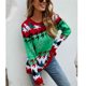 thumbnail image 4 of Suéter de árbol de Navidad para mujer, jersey con estampado, cuello redondo, manga larga, para invierno, verde, S, 4 of 7