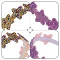 thumbnail image 3 of Bandas con purpurina Laklulu para niñas pequeñas, bandas de lentejuelas con dientes, banda antideslizante, accesorios para el cabello (2 piezas), 3 of 5