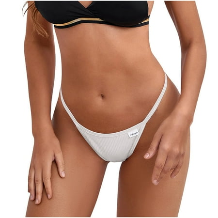 Virmaxy Women s Seamless Cheeky Panties Alluring Underwear Ice Silk Bikini Panties Silky Comfy Yoga Solid Panties Briefs White L