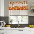 thumbnail image 4 of Thanksgiving Curtain Valances for Windows, Kitchen Valance Window Treatments Panel 2 Pack, Autumn Pumpkin Orange Red Vintage Leaf Rod Pocket Short Curtains for Bathroom Bedroom 42 x 12 Inch, 4 of 8