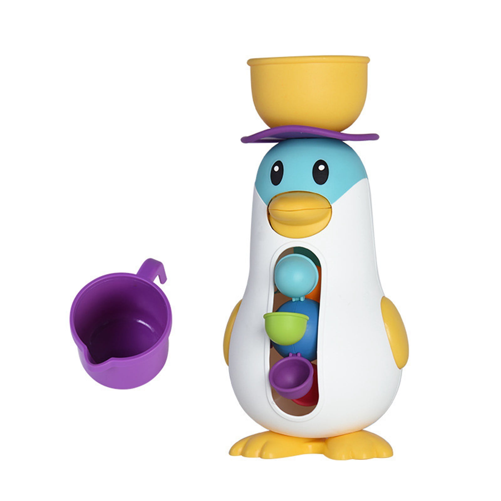 Spinning Windmill Sprinkler Penguin Kids Bathroom Water Play Toy, Toddler Daily Shower Time Distraction Interactive Paddling Pool Play, Non Toxic BPA Free Smooth Sensory Games For Baby Girl Boys