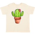 thumbnail image 3 of Inktastic Cute Cactus with Flower Hairpiece Boys or Girls Toddler T-Shirt, 3 of 5