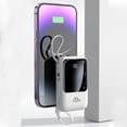 thumbnail image 4 of Grand Écran Affichage Numérique Banque d'Alimentation Portable 5000mAh avec Câble de Charge Intégré et Attache Pratique, 4 of 8