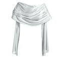 thumbnail image 2 of harmtty Women Shawl Silky Touch Decorative Elegant Evening Party Dress Shawl Wedding Accessories Scarf for Bridal Bridesmaid,Silver, 2 of 8
