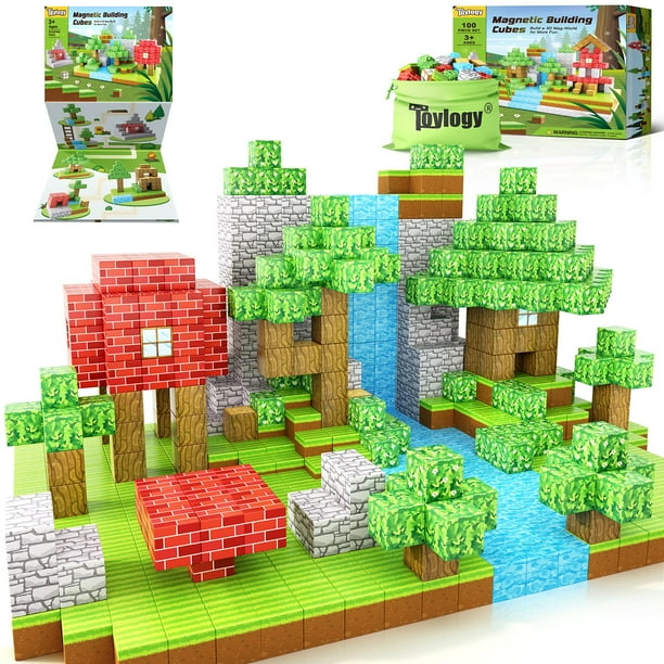 Bloques magnéticos Toylogy, 100 unidades, para niños y niñas mayores de 3 años
