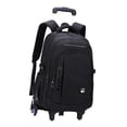 thumbnail image 3 of Mochila con ruedas para ordenador portátil, portátil, de nailon, para viajes, acampadas, negocios, adultos , negras 6 ruedas negras, 3 of 7