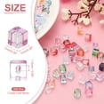 thumbnail image 2 of Uxcell 200 Pcs Cuentas de Cubo de Cristal, 7mm Transparentes Cuentas Cuadradas Facetadas para Manualidades de Joyería DIY Pulsera Aretes Collar, Azul Púrpura, 2 of 6