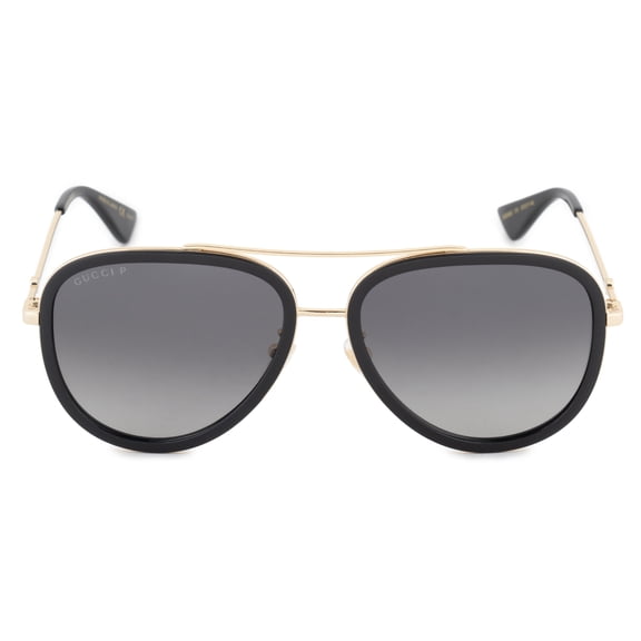 Gucci Polarized Grey Gradient Aviator Sunglasses GG0062S 011 57