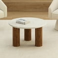 thumbnail image 2 of !nspire Contemporary Solid Wood & Marble Coffee Table - Walnut & White, 2 of 6