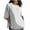 Gray, variant on ZQGJB 3/4 Sleeve Linen Shirts for Women Casual Summer Color Block Print Crewneck Graphic T-Shirts Tops Loose Oversized Baggy Pullover T Shirt Blouse Gray M