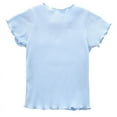 thumbnail image 2 of Baby Girls Summer Cotton Solid Print T-shirt Tops Blouse， Short Sleeve Children Casual Tee Shirts, 2 of 5