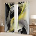 thumbnail image 2 of Manfei Yellow Black and Gray Kitchen Curtains, Modern Abstract Artwork, 2 of 6