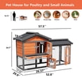 thumbnail image 6 of Outdoor 2 Story Quail Cage for 6 Quail with Weatherproof Brooder Box, Indoor Hutch for Guinea pig with Tray, Orange, 6 of 9