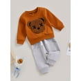 thumbnail image 3 of Bagilaanoe 2Pcs Toddler Baby Girl Boy Long Pants Set Embroidery Long Sleeve Sweatshirt Pullover Tops + Sweatpants 12M 18M 24M 3T 4T 5T Kids Casual Sweatsuits, 3 of 9